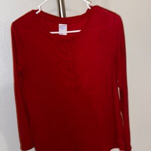 Women's Red Long Sleeve Top